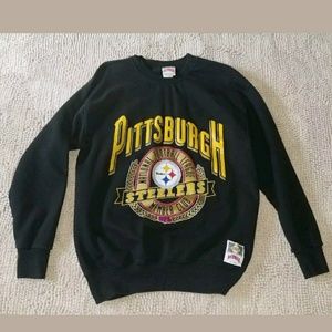 Mens vintage nfl steelers sweater crew neck